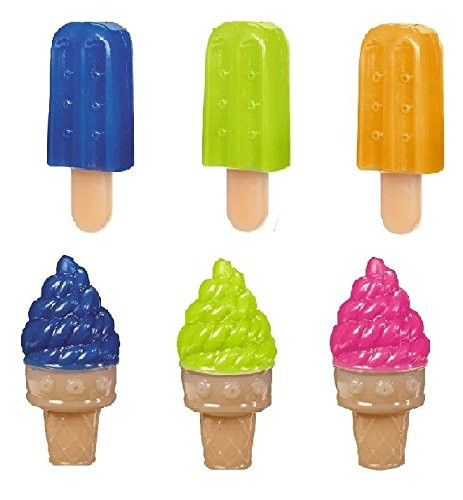 Cooling Dog Toys Fun Summer Ice Cream Cone & Popsicle Look Choose Color & Shape(Bulk Pack of All Toys)