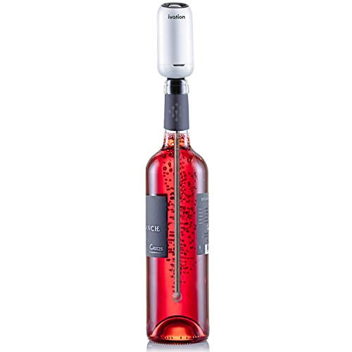 Ivation Electric Wine Bottle Aerator  Extendable Wine & Spirit Aerator for Full Bottle or Individual Glass  Portable Battery-Operated Design w/One-Touch Operation, Aerates wine in 1-3 minutes