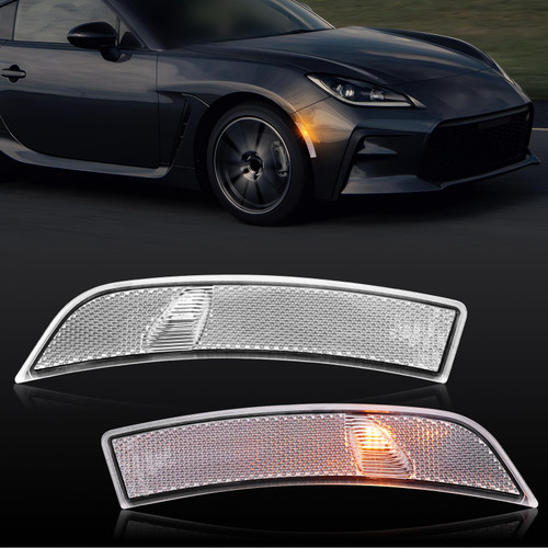 AUYICH LED Side Marker Lights Compatible with GR86 Subaru BRZ 2022 2023 Replacement, 2PCS Amber Front Bumper Indicator Turn Signal Lights, Left Driver Right Passenger Sidemarkers Light, Clear Lens