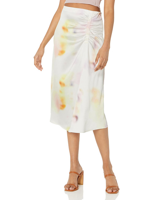 The Drop Women's Crystal Silky Midi Skirt, Multi Tie dye, 2X, Plus Size