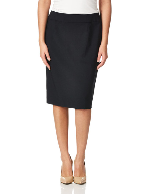 Calvin Klein Women's Straight Fit Suit Skirt (Regular Sizes), Navy, 24 Plus