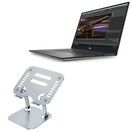 BoxWave Stand and Mount Compatible with Dell Precision 5540 - Executive VersaView Laptop Stand, Ergonomic Adjustable Metallic Laptop Stand - Metallic Silver