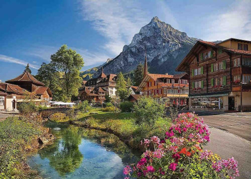 Coffee Shop at The Foot of The Mountain - 1500 Piece Wooden Puzzle - Great Gift for Adults and Kids
