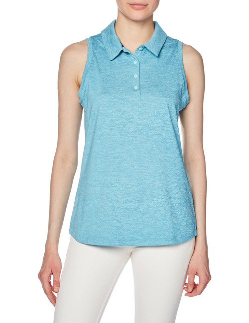 Under Armour Women's Standard Zinger Sleevless Polo, (421) Blue Foam/White/Metallic Silver, Medium