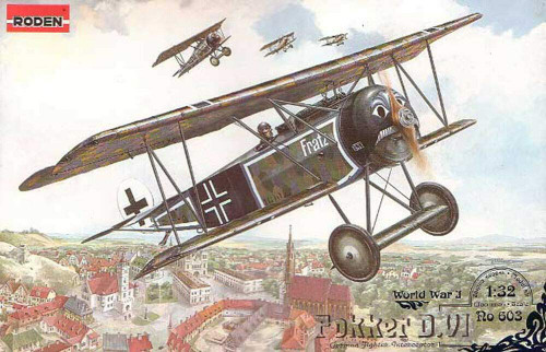 Fokker D.VI German Fighter Aircraft WWI 1/32 Scale Plastic Model Kit Roden 603