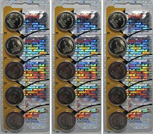 Maxell Micro Lithium Cell Battery CR2016 for Watches and Electronics 15 Pack "New hologram packaging"