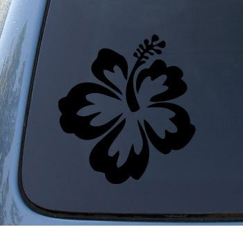 NS-FX HIBISCUS FLOWER - Hawaiian - Car, Truck, Notebook, Vinyl Decal Sticker #1019 | Vinyl Color: Black