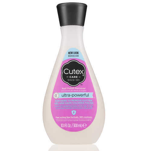 Cutex Gel Nail Polish Remover, Ultra-Powerful & Removes Glitter and Dark Colored Paints, Paraben Free, 10.1 Fl Oz