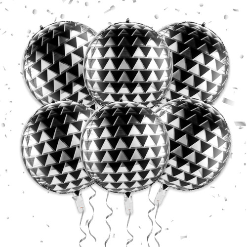 Race Car Balloons, 6 Pieces Checkered Balloons 22 Inch Black and White Checkered Balloons 4d Round Sphere Foil Checkered Flag Balloons for Boy Adult Racing Themed Party Decoration Supply Race Car Balloons, 6 Pieces Checkered Balloons 22 Inch Black and White Checkered Balloons 4d Round Sphere Foil Checkered Flag Balloons for Boy Adult Racing Themed Party Decoration Supply