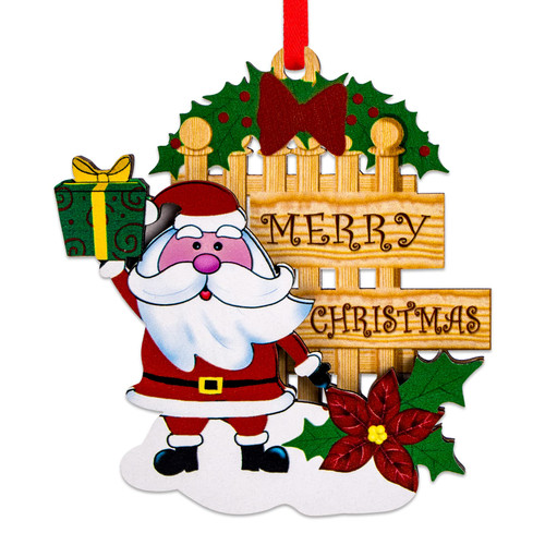 WhatSign Christmas Ornaments 2021 Funny Christmas Tree Ornaments Wooden Santa Christmas Ornaments Merry Christmas Hanging Ornaments for Christmas Tree Decorations Gift