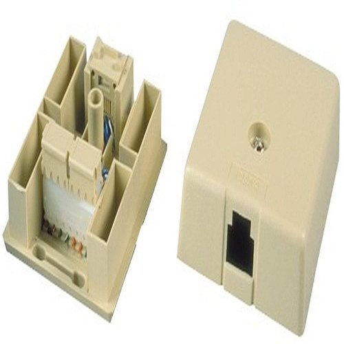 Allen Tel Products AT103A8-52 USOC Wiring 1 Port 8 Position 8 Conductor Surface Mount IDC Outlet Jack, Electric Ivory