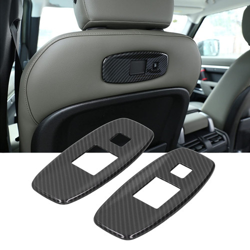 Ymiko 2Pcs Seat Back USB Port Panel Trims Carbon Fiber Style Cover Fit for Land Rover Defender 2020 2021 Seat Headrest Back Hook Cover Trim