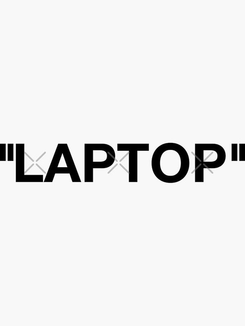 Off White Style Label - Laptop Sticker - Sticker Graphic - Auto, Wall, Laptop, Cell, Truck Sticker for Windows, Cars, Trucks