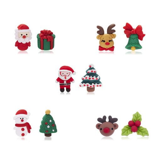 Ronglry 5Pairs Christmas Earrings for Women Girls Holiday Xmas Dangle Earrings Christmas Trees Snowman Bells Santa Claus Drop Earrings Set Cute Festive Jewelry Gifts Clay Ronglry 5Pairs Christmas Earrings for Women Girls Holiday Xmas Dangle Earrings Christmas Trees Snowman Bells Santa Claus Drop Earrings Set Cute Festive Jewelry Gifts Clay