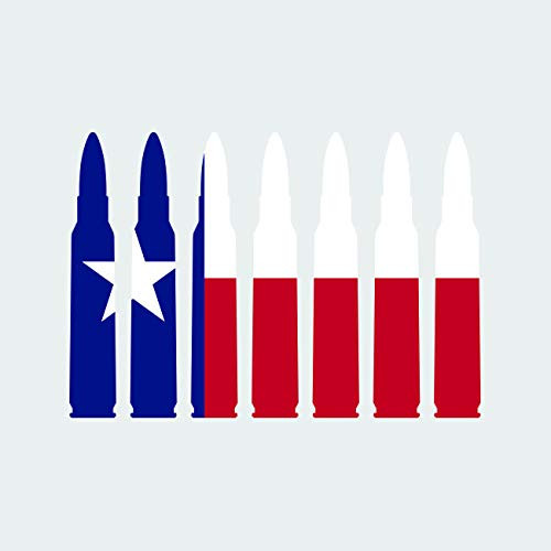 Texas Flag Bullet Ammo Sticker Self Adhesive Vinyl Decal FA Graphix TX .223 5.56mm 2a 2nd Gun Rights - 4.00 Wide