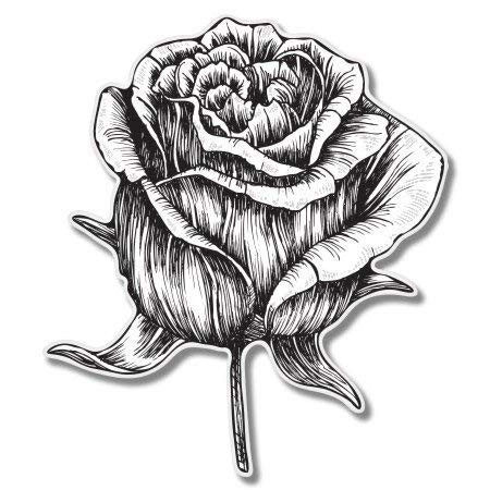 Rose Vinyl Sticker - Car Phone Helmet Bumper Sticker Decal