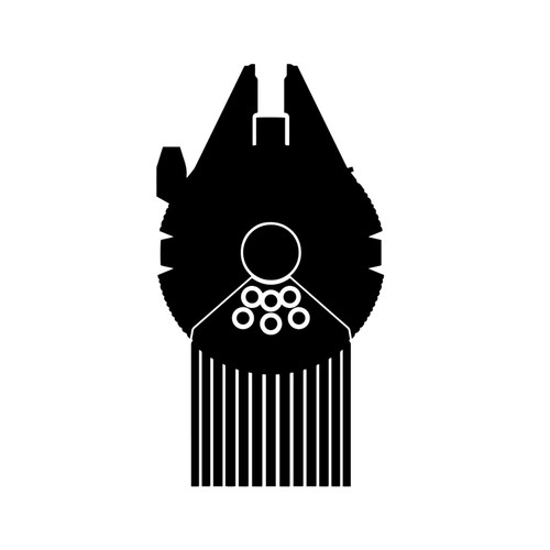 Bargain Max Decals Millenium Falcon Decal Notebook Car Laptop 5.5" (Black)