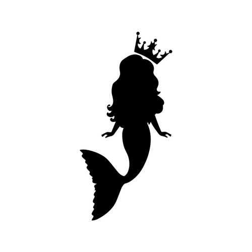 Bargain Max Decals Queen Mermaid Decal Notebook Car Laptop 5.5" (Black)