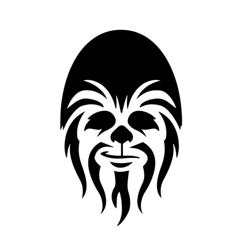 Bargain Max Decals Wookie Head Silhouette Decal Notebook Car Laptop 5.5" (Black)
