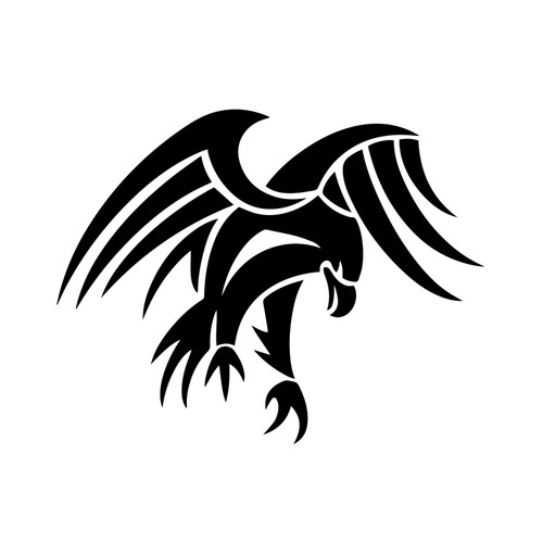 Bargain Max Decals Tribal Eagle Decal Notebook Car Laptop 5.5" (Black)