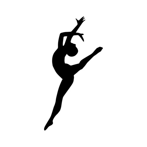 Bargain Max Decals Dancer Silhouette Decal Notebook Car Laptop 5.5" (Black)