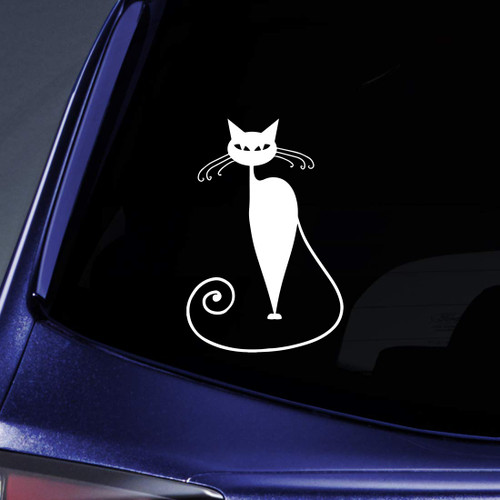 Bargain Max Decals Fancy Kitty Silhouette Sticker Decal Notebook Car Laptop 5.5" (White) Bargain Max Decals Fancy Kitty Silhouette Sticker Decal Notebook Car Laptop 5.5" (White)
