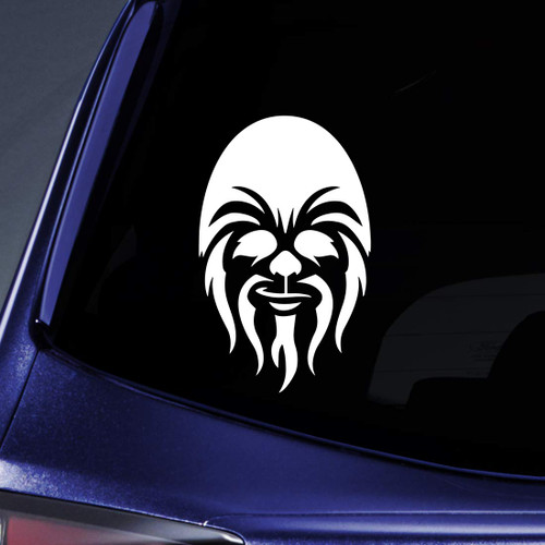 Bargain Max Decals Wookie Head Silhouette Sticker Decal Notebook Car Laptop 5.5" (White)