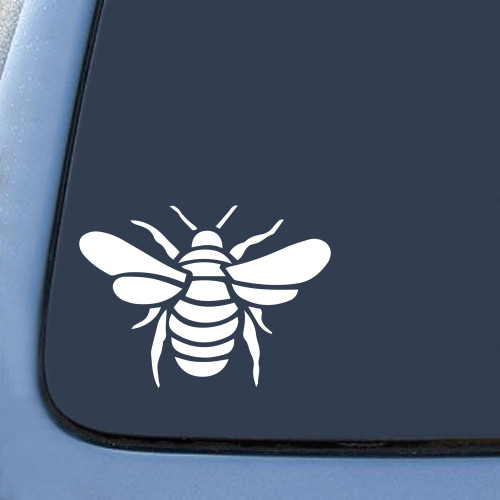 Bargain Max Decals Bee Silhouette Sticker Decal Notebook Car Laptop 5.5" (White)