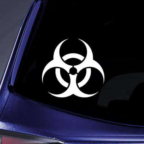 Bargain Max Decals Biohazard Symbol Sticker Decal Notebook Car Laptop 5.5" (White)