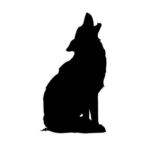 Bargain Max Decals Wolf Howling Silhouette Decal Notebook Car Laptop 5.5" (Black)