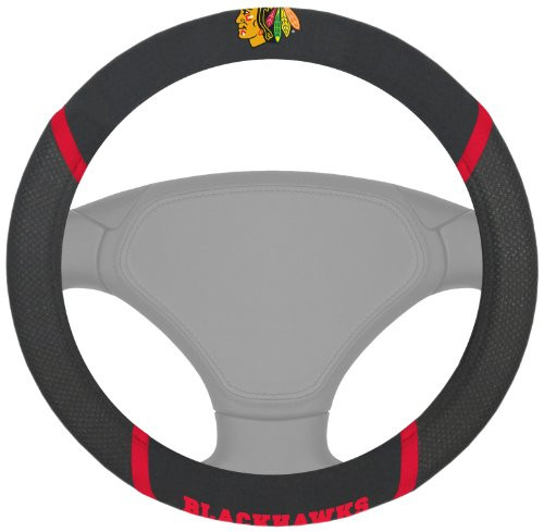 FANMATS  14789  NHL Chicago Blackhawks Polyester Steering Wheel Cover