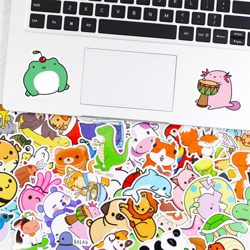 Water Bottle Stickers,50 PCS Cute Animals Vinyl Aesthetic Waterproof Stickers Laptop Hydroflask Skateboard Stickers Aesthetic Car Decals for Laptop,Bumper,Skateboard,Water Bottles,Computer,Phone