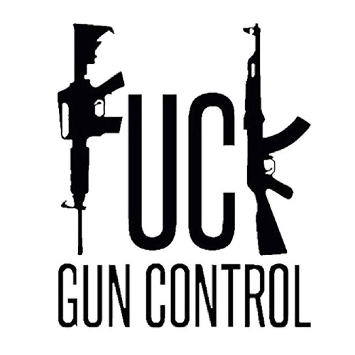Fuck Gun Control AR15 Assault Rifle Gun Rifle Vinyl Decal Sticker (Black)