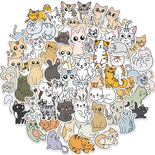 60 PCS Variety of Lovely Animals Cat Laptop Stickers for Decoration, Waterproof Kawaii Funny Meme Cartoon Cat Stickers for Kids, Girls, Vinyl Decals Animal Stickers for Water Bottles, Skateboard, Luggage, Album, Scrapbook (Cat) 60 PCS Variety of Lovely Animals Cat Laptop Stickers for Decoration, Waterproof Kawaii Funny Meme Cartoon Cat Stickers for Kids, Girls, Vinyl Decals Animal Stickers for Water Bottles, Skateboard, Luggage, Album, Scrapbook (Cat)