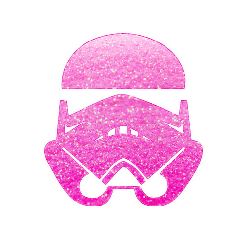 Bargain Max Decals Storm Trooper Pink Glitter Helmet Window Laptop Car Sticker 5.5"