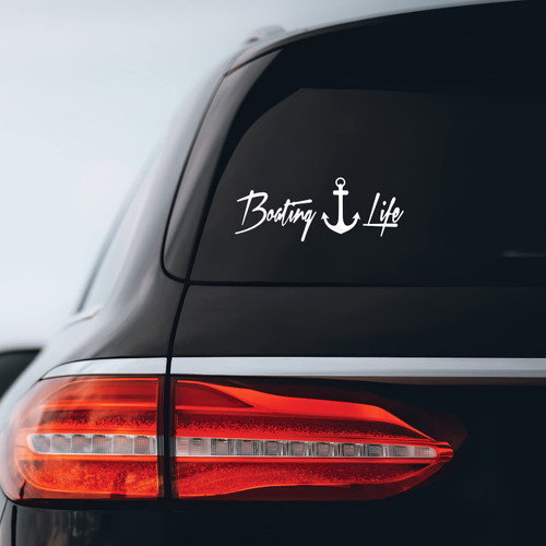 Boating Life Sticker Decal Notebook Car Laptop 8" x 3" (White)
