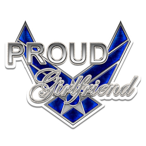 Bargain Max Decals Proud Air Force Girlfriend Glitter Window Laptop Car Sticker 6"