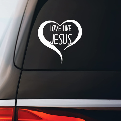 Love Like Jesus Sticker Decal Notebook Car Laptop 5.5"x5.25" (White)