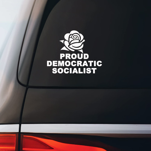 Proud Democratic Socialist Sticker Decal Notebook Car Laptop 5.5"x4" (White)