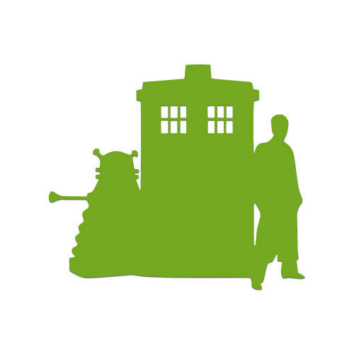 Dalek Tardis Doctor Sticker Vinyl Decal Notebook Car Window Laptop 5" x 4" (Lime)