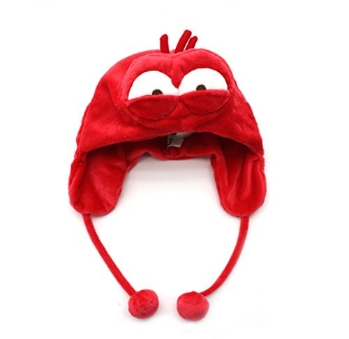 Cartoon Larva red Doll Figure Hat Cap Earmuffs Pretend Play Costume Incredible Comic Show Larva