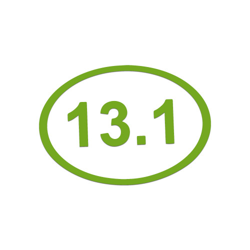 13.1 Marathon Runner Sticker Vinyl Decal Notebook Car Window Laptop 4" x 2" (Lime)