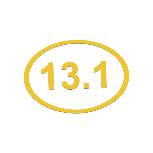 13.1 Marathon Runner Sticker Vinyl Decal Notebook Car Window Laptop 4" x 2" (Yellow)