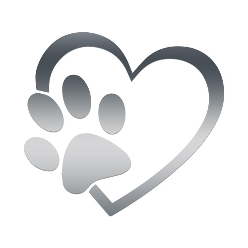 Heart Dog Paw Sticker Vinyl Decal Notebook Car Window Laptop 5.5" x 5" (Silver)