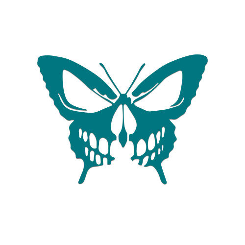 Gothic Butterfly Sticker Vinyl Decal Notebook Car Laptop 5.5" x 4" (Teal)