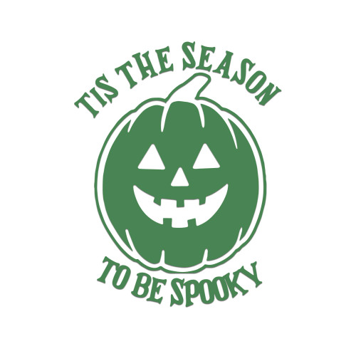 Tis The Season to Be Spooky Pumpkin Sticker Vinyl Decal Notebook Car Laptop 4.5" x 5.5" (Green)