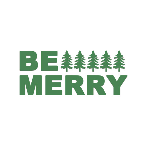 Be Merry Sticker Vinyl Decal Notebook Car Laptop 5.5" x 2.25" (Green)