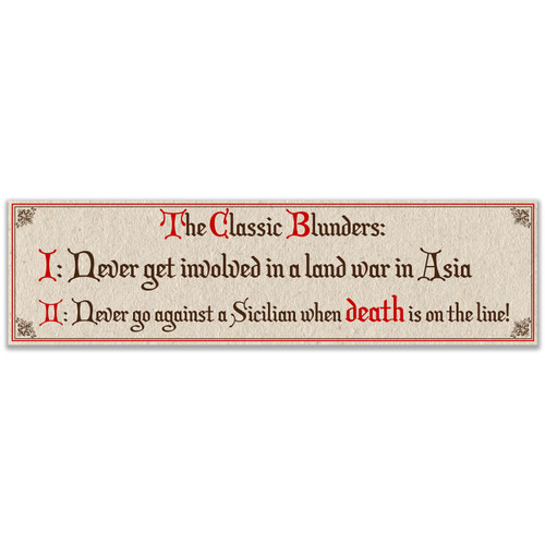 The Classic Blunders Sticker Decal Notebook Car Laptop 11"x3" (Color)