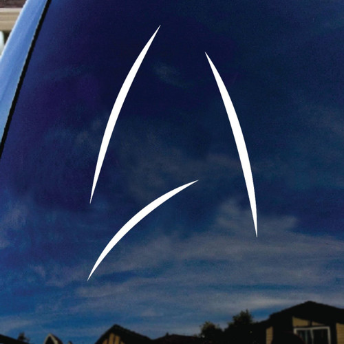 SoCoolDesign Star Inspired Symbol Federation Car Window Vinyl Decal Sticker 5" Tall (White)