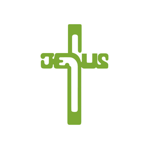 Jesus Christ Cross Sticker Vinyl Decal Notebook Car Window Laptop 3.5"x 5.5" (Lime)